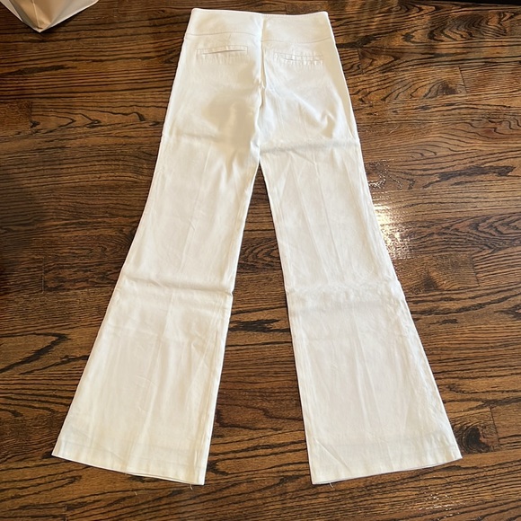 Bebe White High Rise Flare Linen Blend Pants - Picture 8 of 8